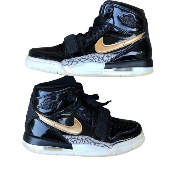 Rare 2018 Nike Air Jordan 1 Legacy 312 Black Gold Patent - Picture 9 of 16